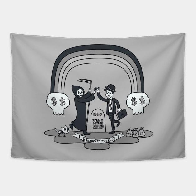 Death And Taxes Tapestry by Made With Awesome