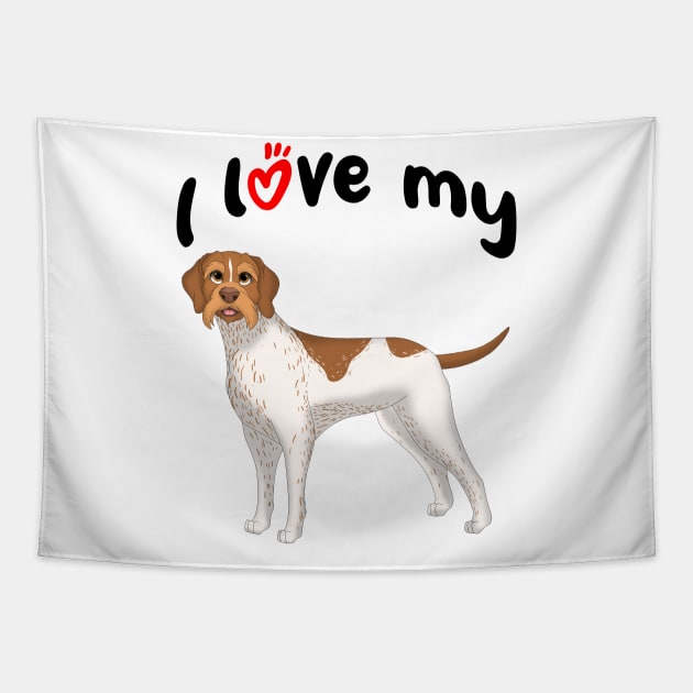 I Love My German Wirehaired Pointer Dog Tapestry by millersye