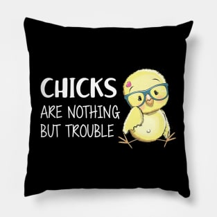 CHICKS ARE NOTHING BUT TROUBLE Pillow