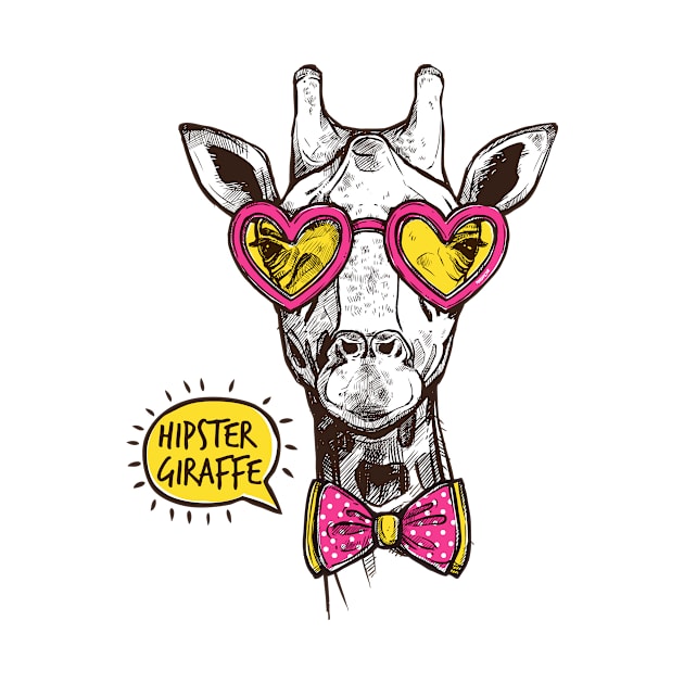 Hipster Giraffe by twistshirt