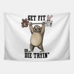 Get Fit Or Die Trying: Tranquil Training: Slothful Workout Motivation Tapestry