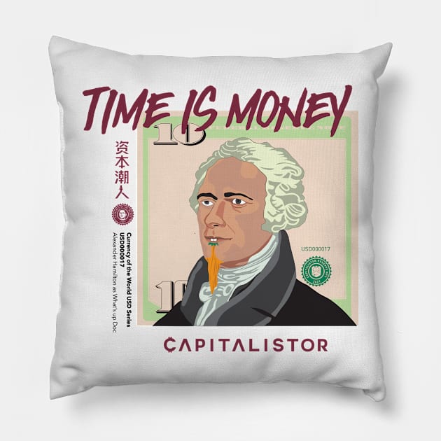 USD000017 - Alexander Hamilton as What's up Doc? Pillow by Capitalistor