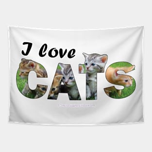 I love cats - kittens oil painting word art Tapestry