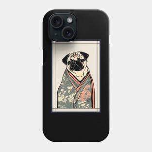 Pug Japanese with kimono vintage Phone Case