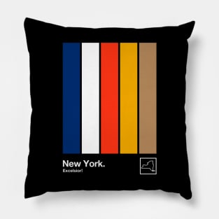 New York State Flag  // Original Minimalist Artwork Poster Design Pillow