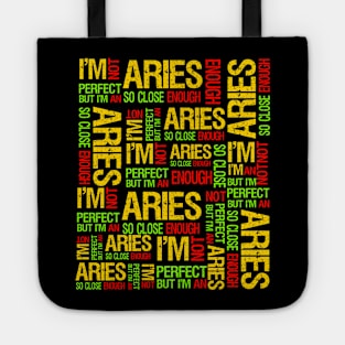 I'm Not Perfect But I'm An Aries Fabulous Clothing Bday Gift Tote