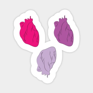Pink and Purple Anatomical Heart Pattern Magnet