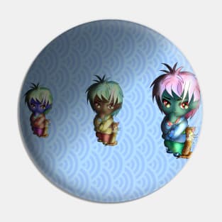 three thinking dark elves with cats Pin