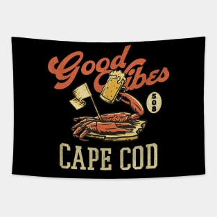 Beach Vibe New England Beer Vintage Cape Cod 508 Tapestry