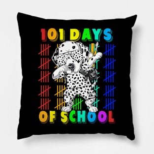 101 Days Of School Dalmatian Dog 100 Days Smarter Teacher Pillow