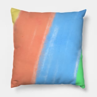 Blue red green watercolor abstract art Pillow