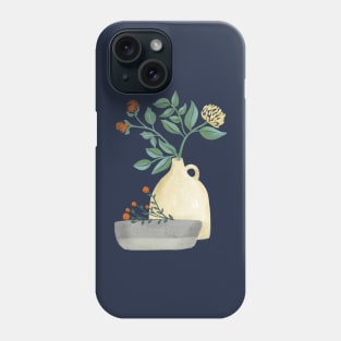 Floral Still life in a Vase and a bowl Phone Case