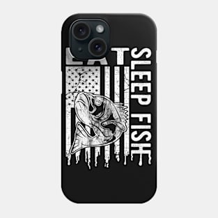 Eat, Sleep, Fish, Funny Vintage Style Fishing Gift For Men Phone Case