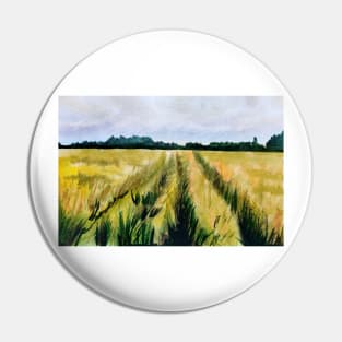 Fields of wheat in watercolours Pin