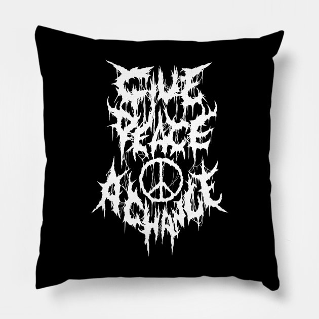 Give Peace A Chance Metal logo Pillow by jonah block