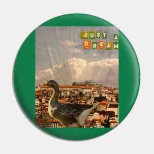 Just a Dream Duck in Italy Collage Pin