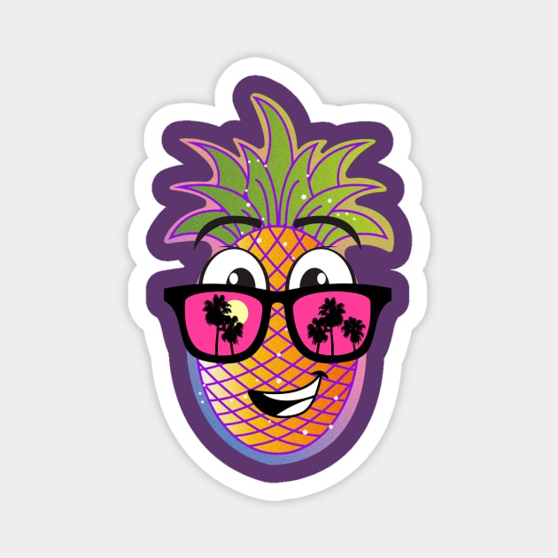 HAPPY PINEAPPLE Magnet by Saltee Nuts Designs