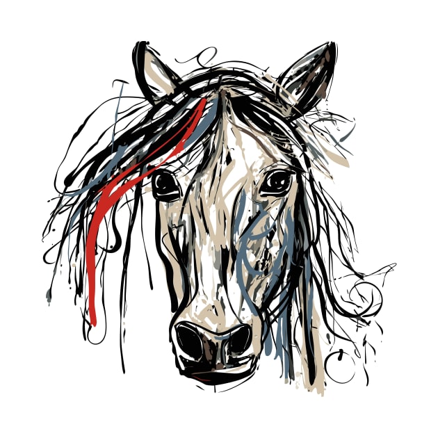 Hand Drawn Horse Portrait by Mad Swell Designs