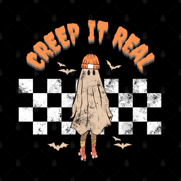 Retro Creep It Real Ghost Girl Boy Halloween Costume by Marveloso