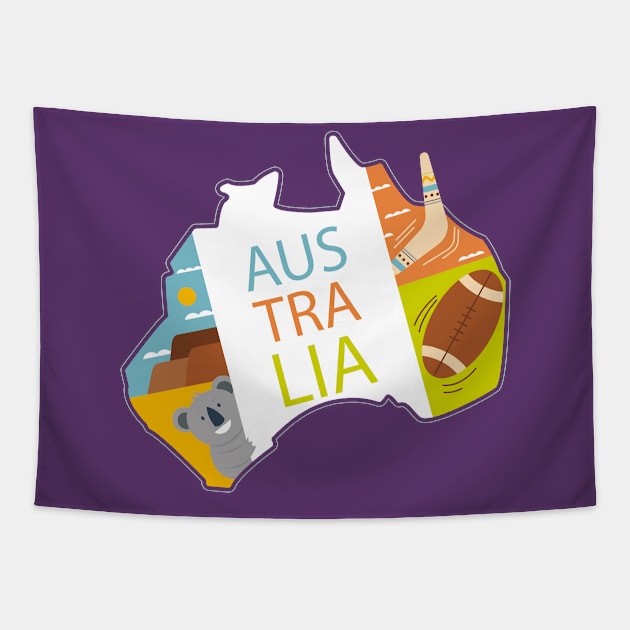 Australia Tapestry by Mako Design 