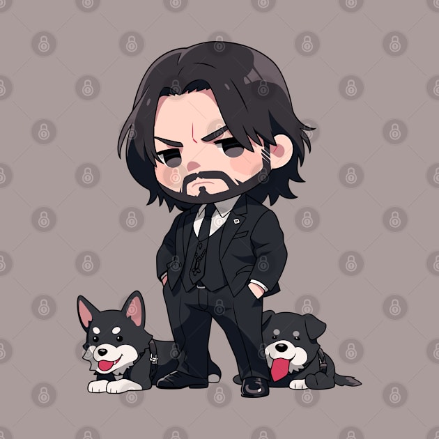 Chibi Mr Wick by fallen1art