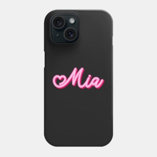 Mia name pink heart Phone Case