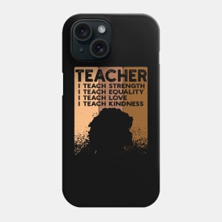 teacher Black Women Teacher Afro Retro Black History Month Phone Case