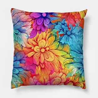 Rainbow flowers Pillow