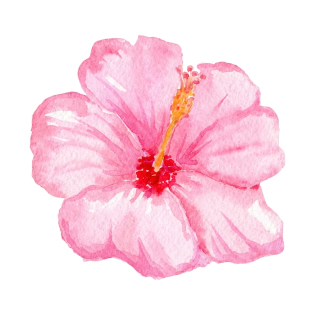 Pink hibiscus flower by DreamLoudArt