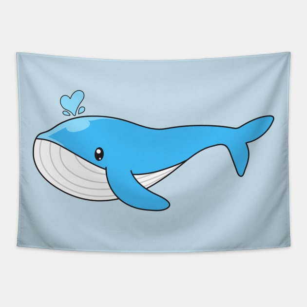 Whale cartoon Tapestry by Mudha studio