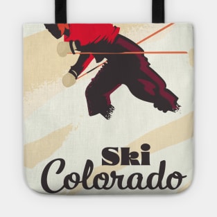 Skiing Colorado travel poster. Tote