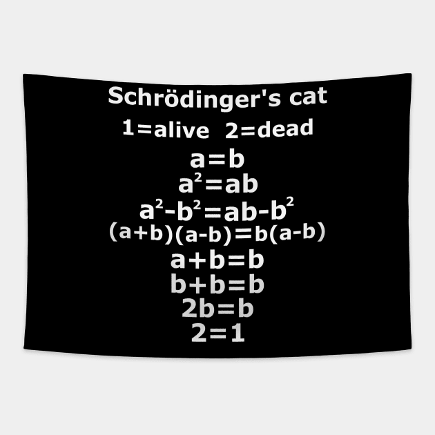 Schrödinger's cat physics geek teacher saying Tapestry by FindYourFavouriteDesign