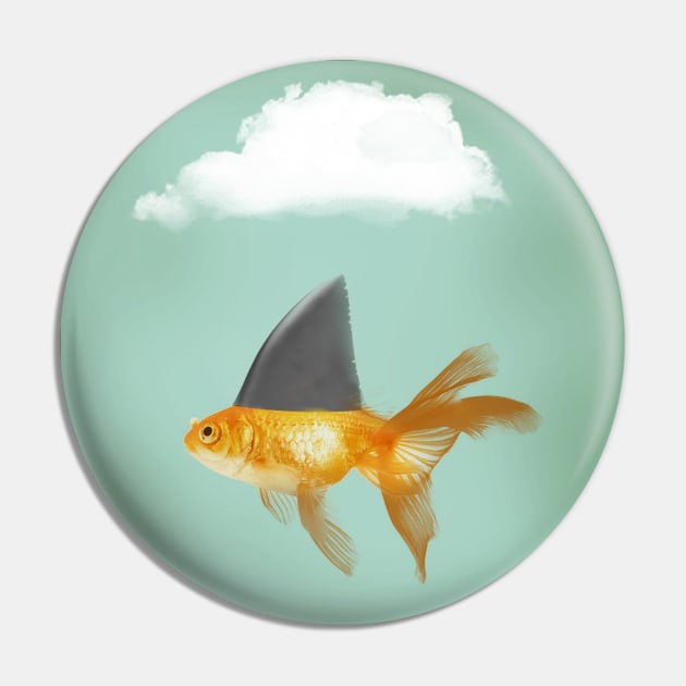 Goldfish Under a Cloud with a Shark Fin Pin by Vin Zzep