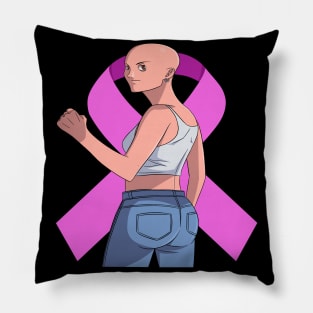 Breast Cancer Fighter Pink Ribbon Pillow