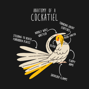 Lutino Cockatiel Anatomy T-Shirt