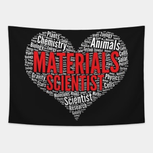 Materials scientist Heart Shape Word Cloud Design graphic Tapestry