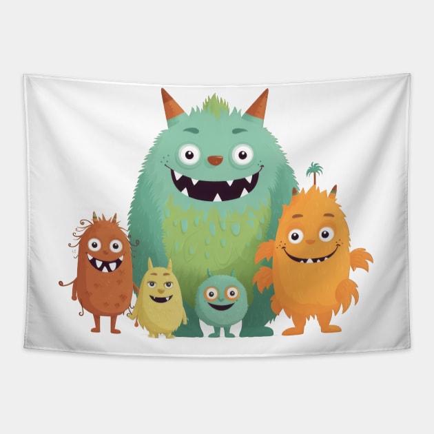 Little Monsters Tapestry by TooplesArt