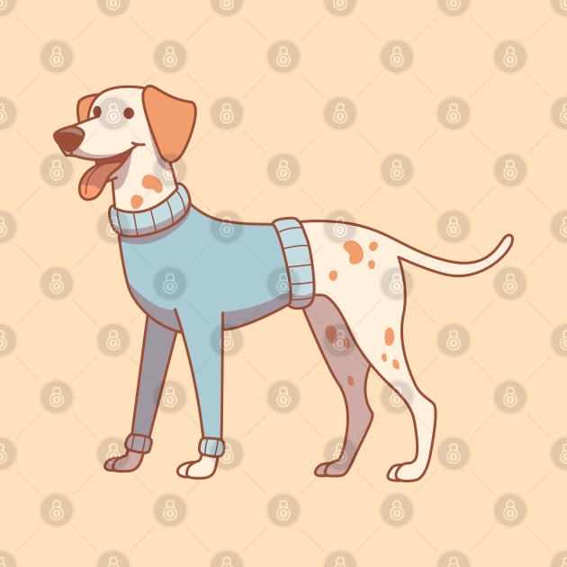 Lemon dalmatian wearing a blue sweater by Vaigerika