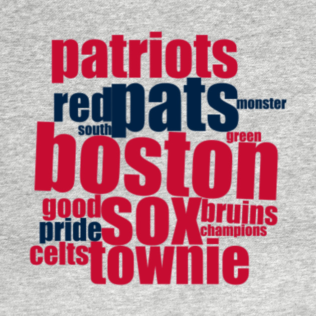 Boston Sports Shirt Sticker Patriots Red Sox Word Art Boston T