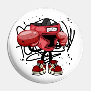 Thai Boxing Graffit Street Art Pin