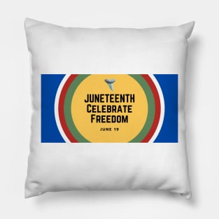 Celebrate Freedom Juneteenth Red, White, and Blue Shark Tooth Fossil Print Pillow