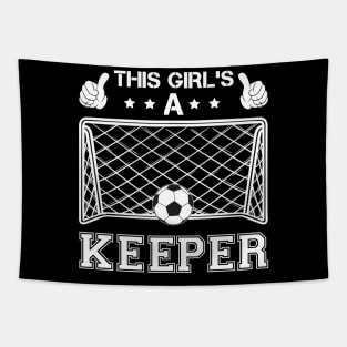 Funny Girls Soccer Goalkeeper Tapestry