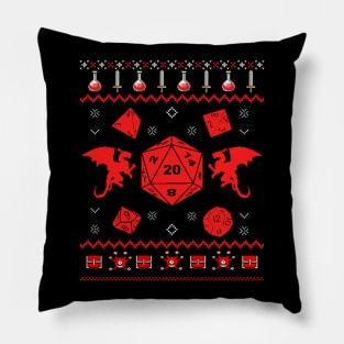 Dungeons and Dragons Ugly Sweater Pillow