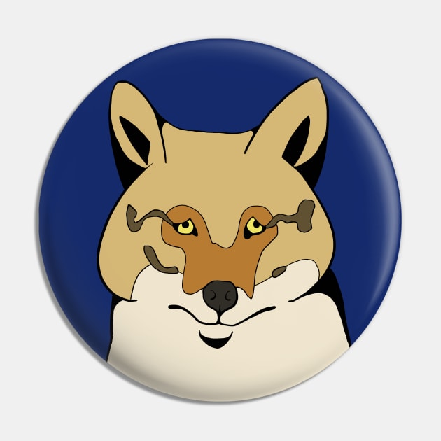 Funny Animal Graphic Design - Sad Fox Pin by Animals in Design