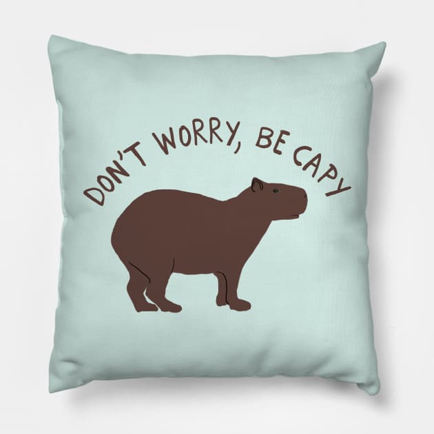 Happy Capybara Pillow by ahadden