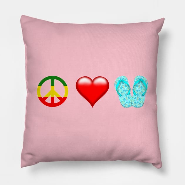 Peace Love Flip Flops Pillow by macdonaldcreativestudios