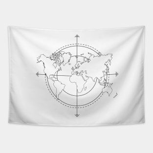 world map compass Tapestry