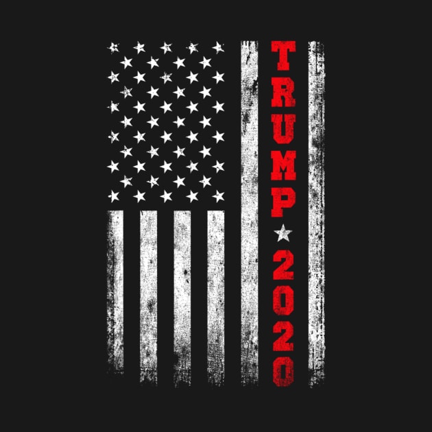 Trump 2020 American Flag Vintage Shirt by Kelley Clothing