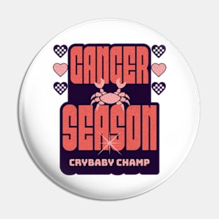 Cancer Season Y2K Aesthetic Crybaby Champ Zodiac Sign Pin