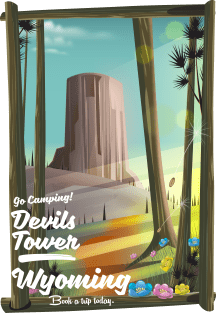 Devils Tower Wyoming travel poster Magnet